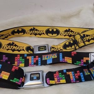 Buckle Down Tetris/Batman Car Seat Unisex Belt set